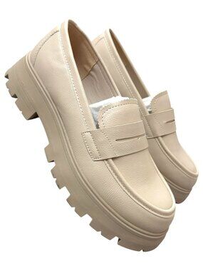 Cestfini‎ Chunky Sole Beige Loafers For Women - Size 7.5